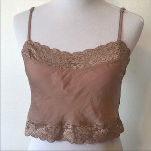 Dusty rose lace crop top NWOT